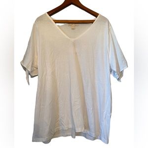 Michael Kors White Short Sleeve with Tie V Neck T-shirt